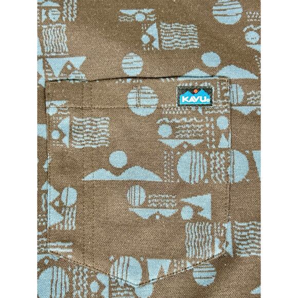 KAVU Men Narwhal Shirt L All Over Print Long Sleeve Button Up Mountain Scene - Picture 6 of 11